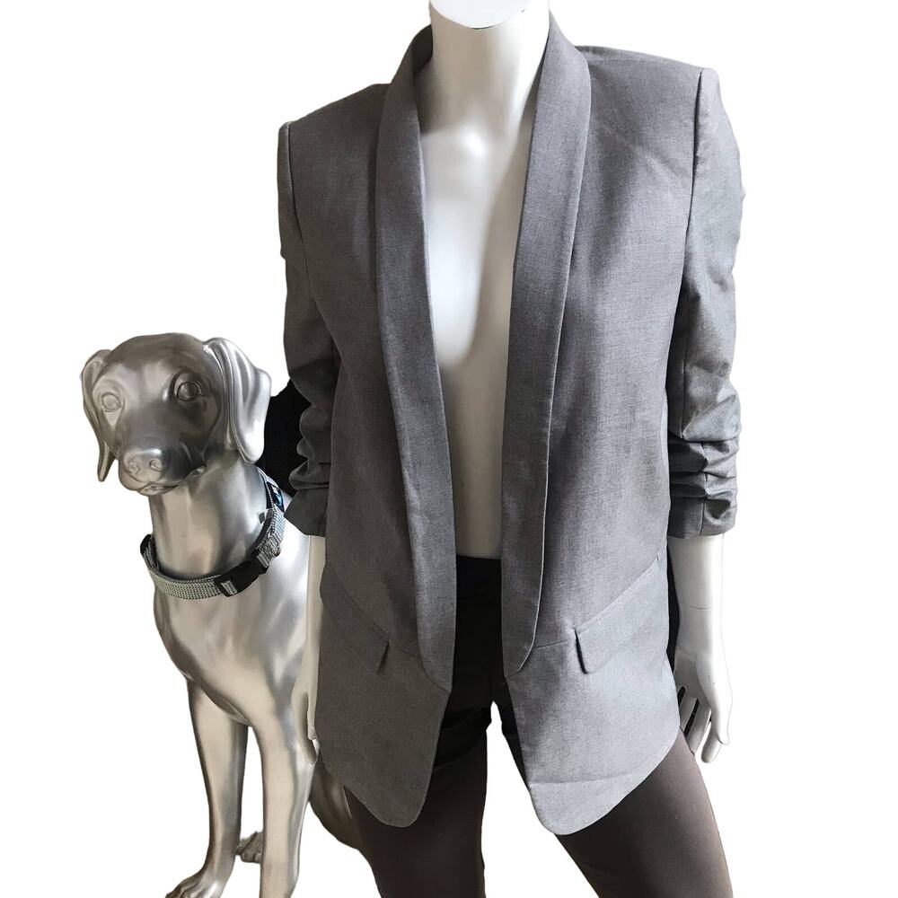 Anthropologie Mare Mare Cinched Sleeve Open Front Blazer Jacket Women's Size XS